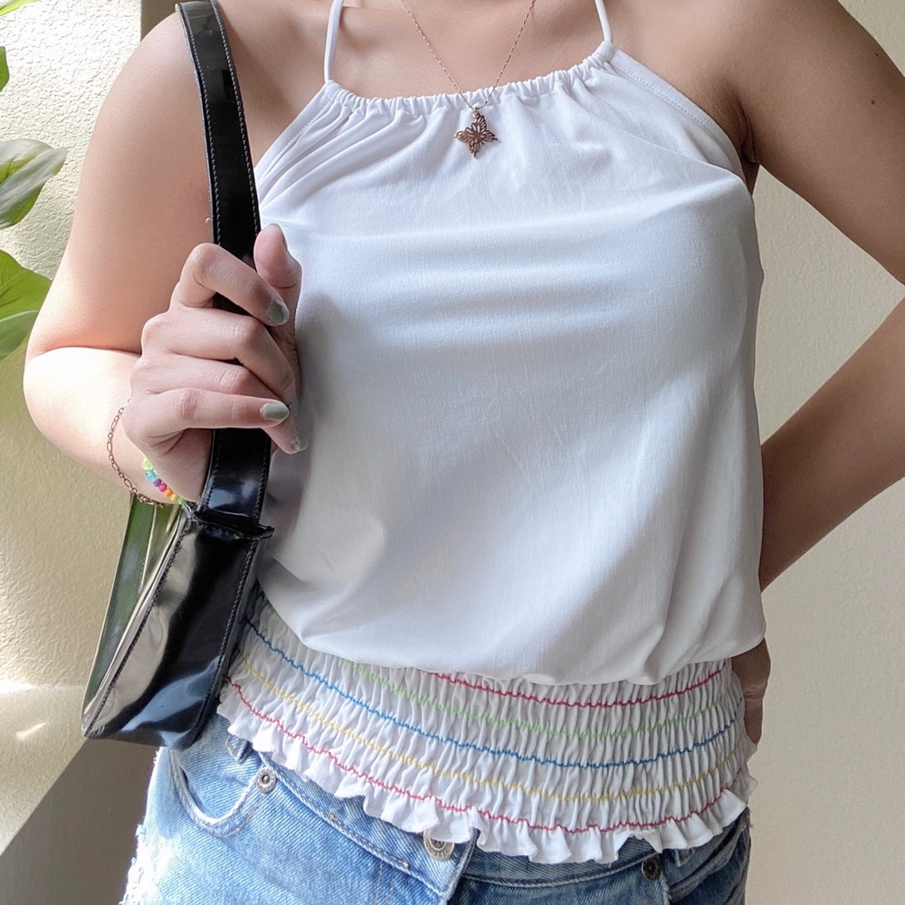 I Love You White Vintage Halter Top